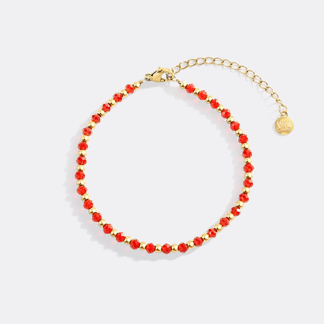 Birthstone and Gold Bead Bracelet