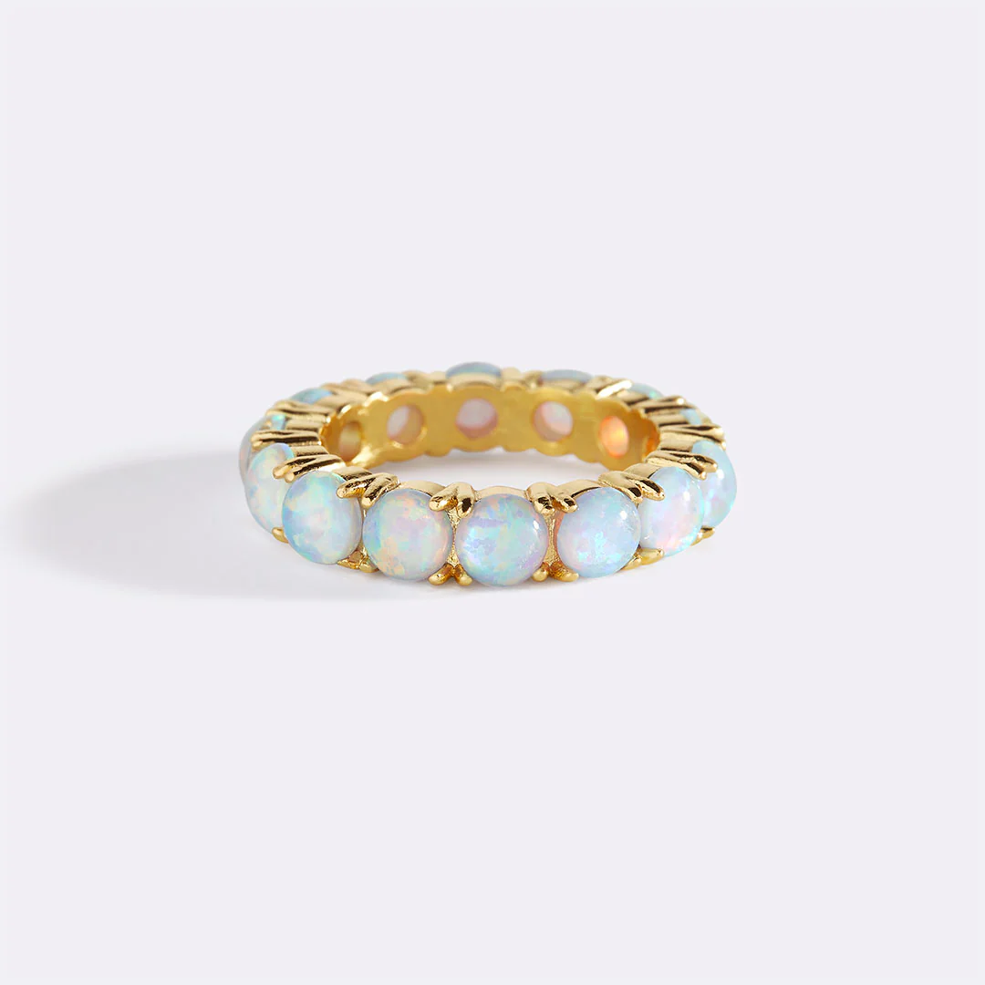 Blue Opal Eternity Ring
