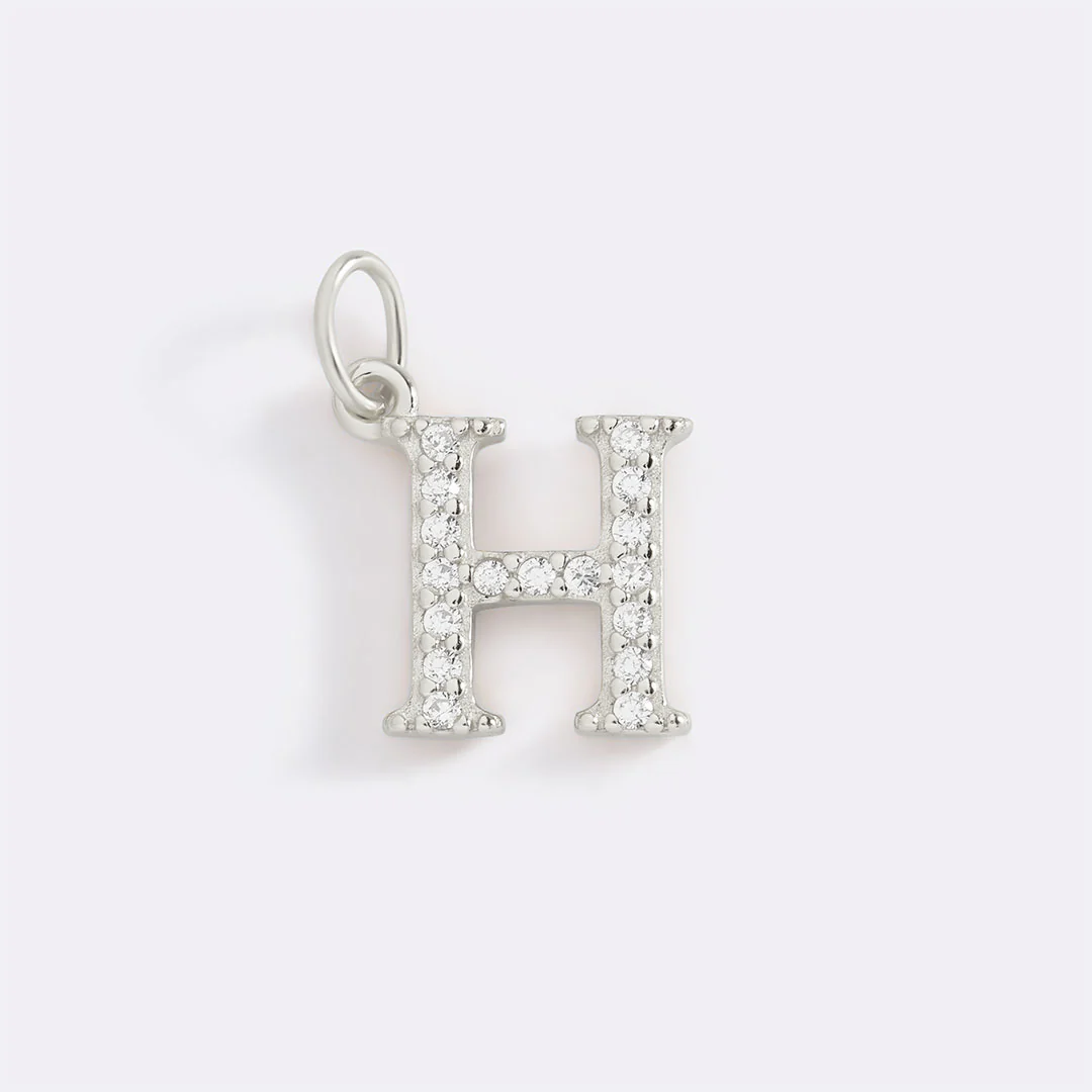 Dainty Pave Initial Charm