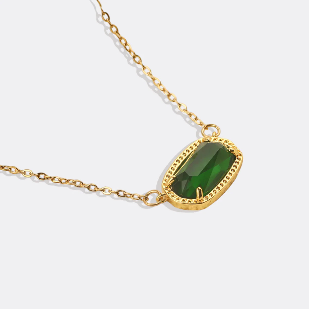 Oval Birthstone Pendant Necklace