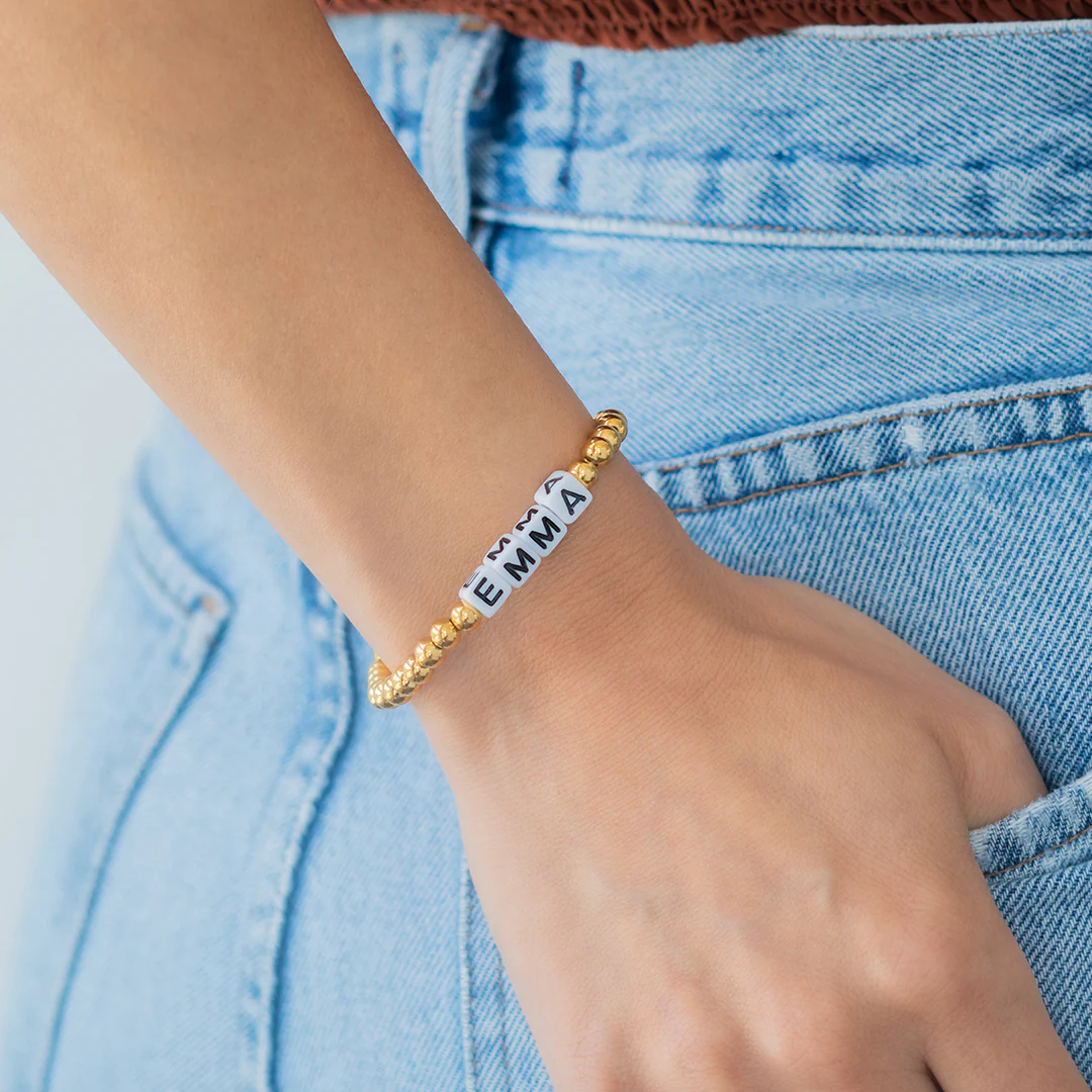 Custom Waterproof Gold Beaded Friendship Bracelet