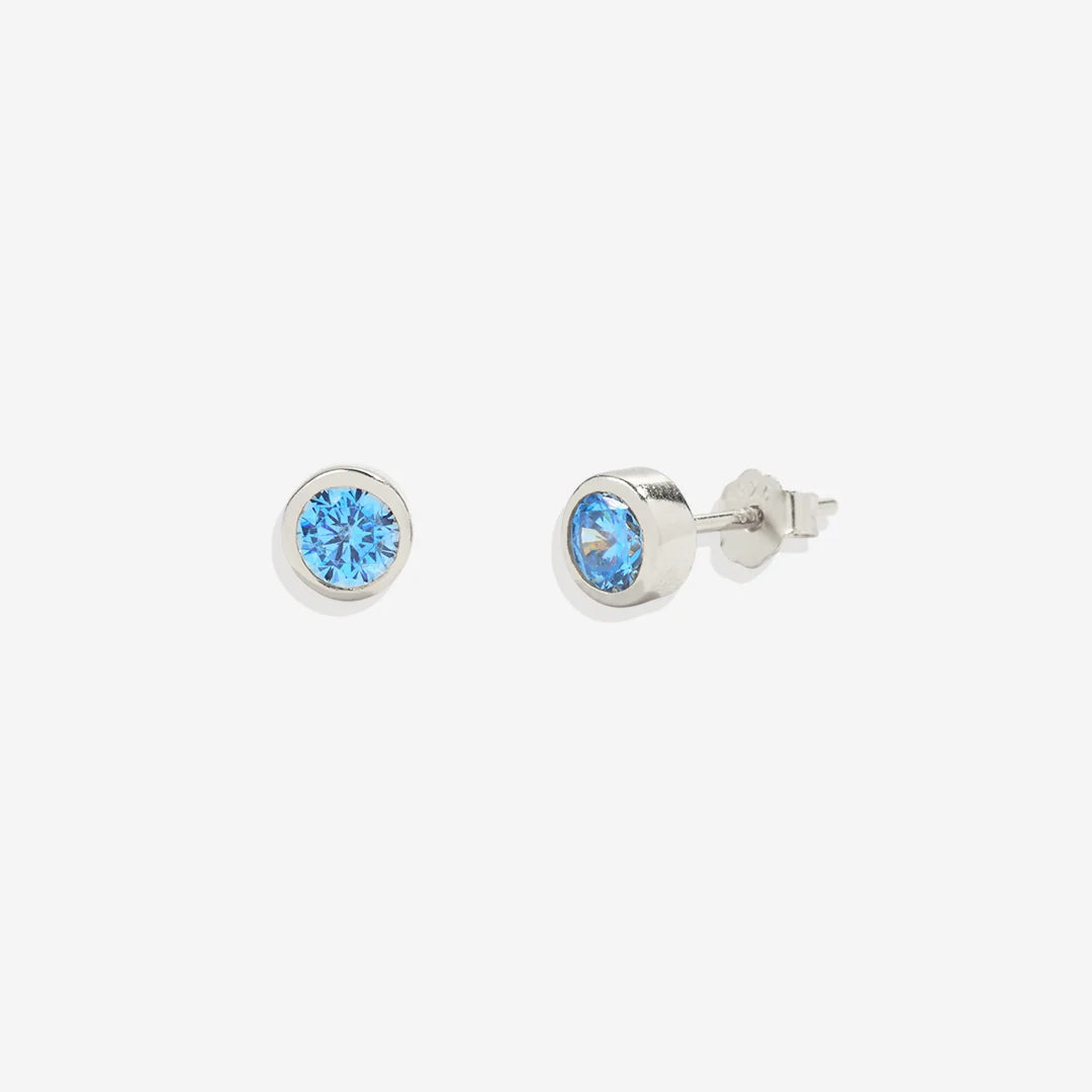 Birthstone Bezel Studs