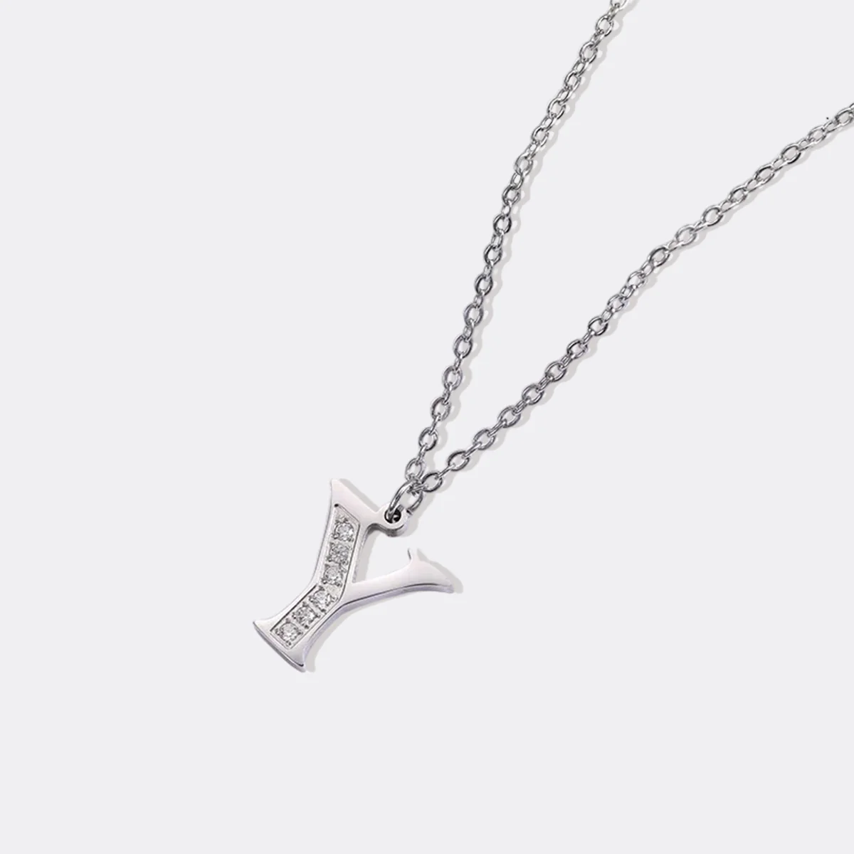 Crystal Accent Letter Satellite Necklace