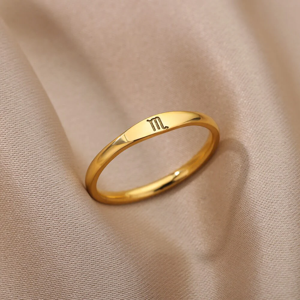 Minimalist Zodiac Stacking Band