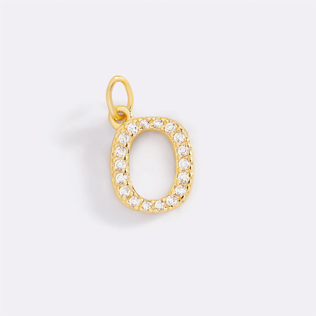 Dainty Pave Initial Charm