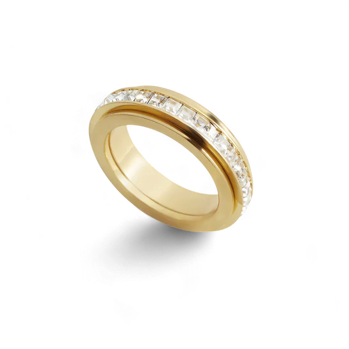 Crystal Statement Spinning Fidget Ring