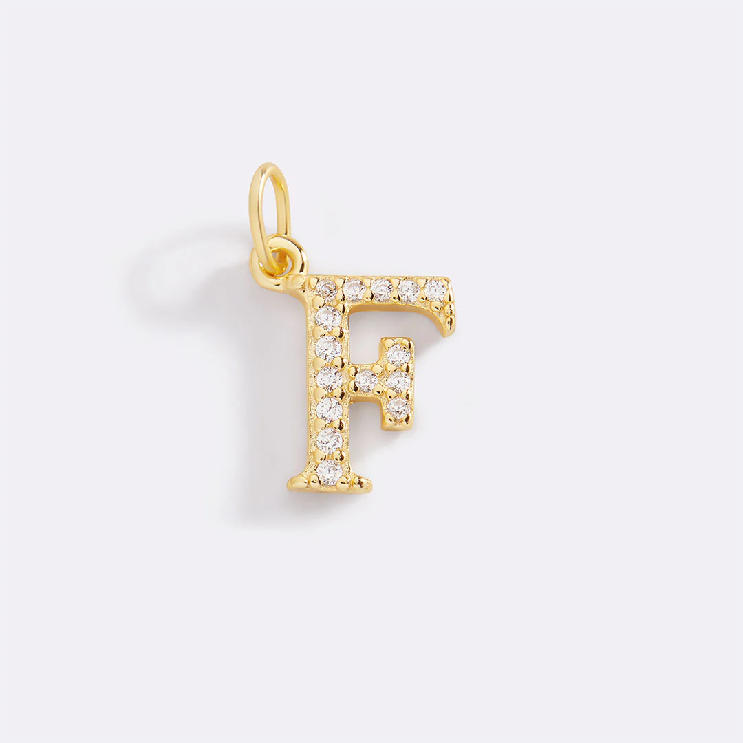 Dainty Pave Initial Charm