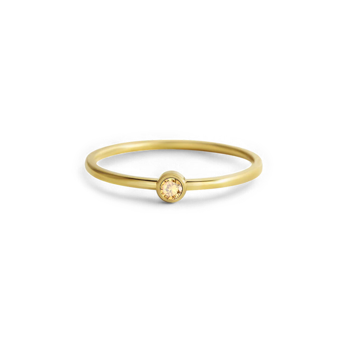 Minimalist Bezel-Set November Birthstone Stacking Band