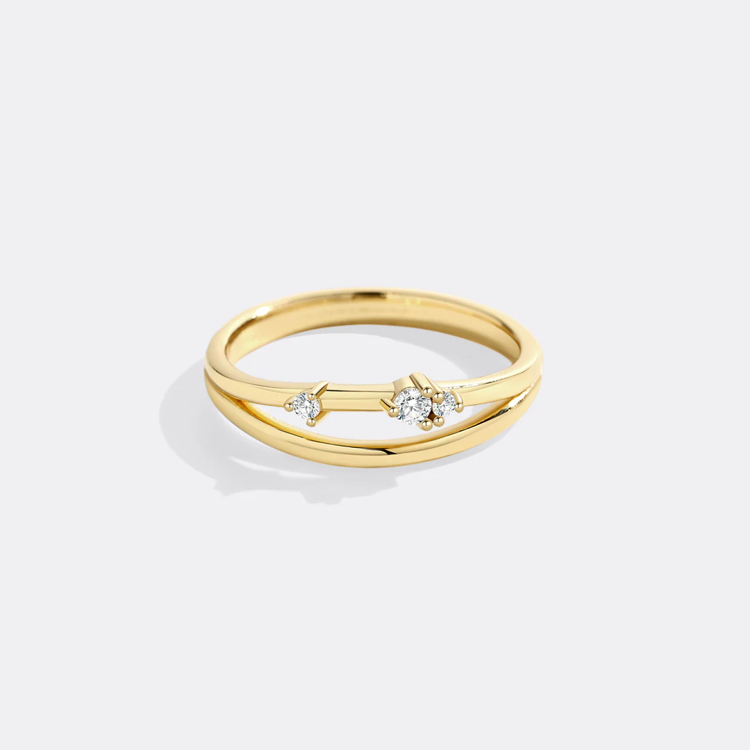 Crescent Moon Diamond Ring