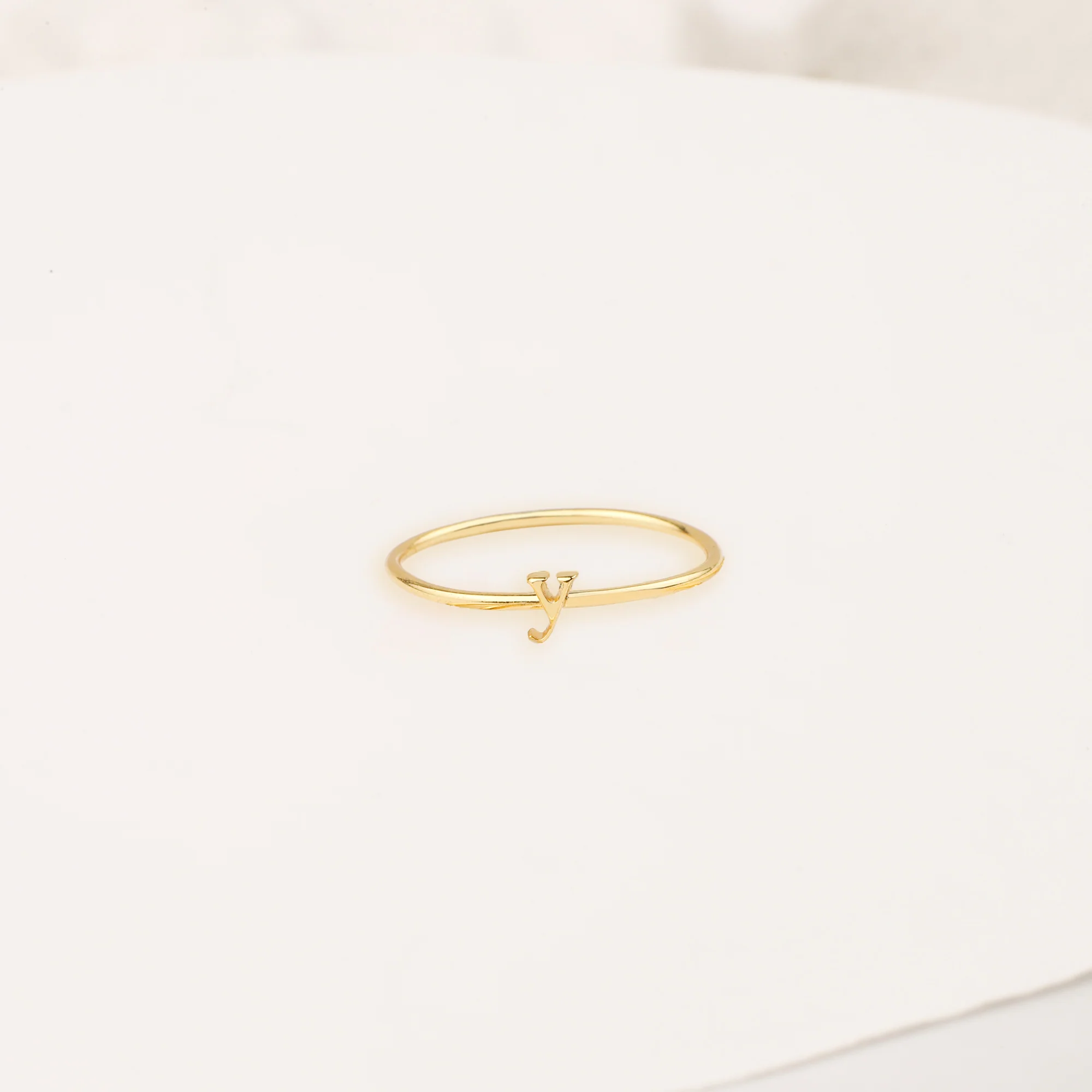 Dainty Stacking Letter Ring