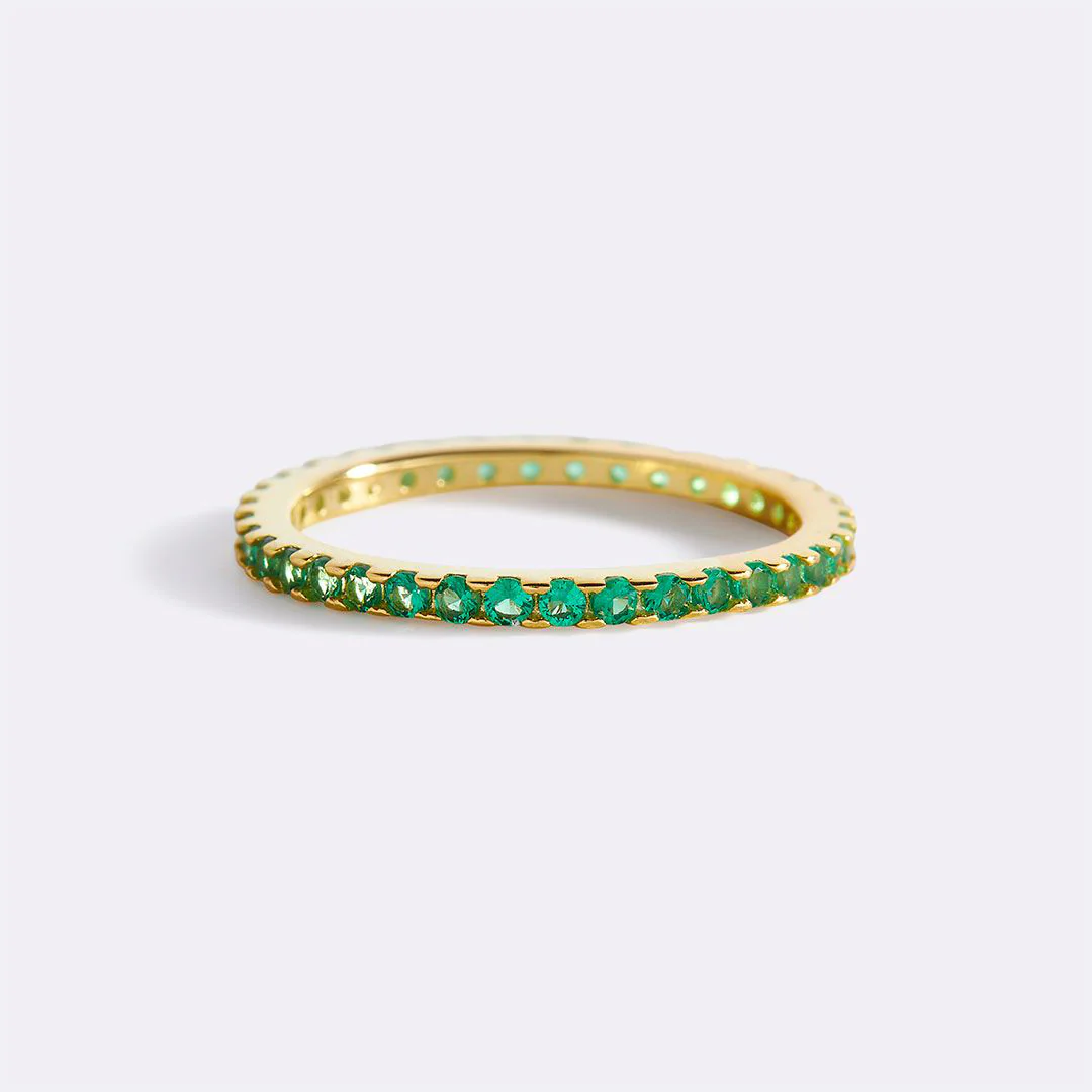 May Birthstone Eternity Stacking Ring