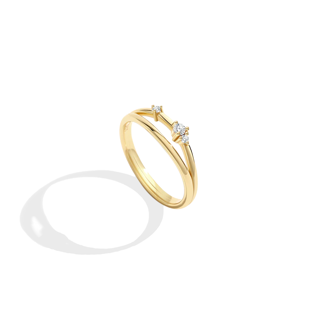 Crescent Moon Diamond Ring