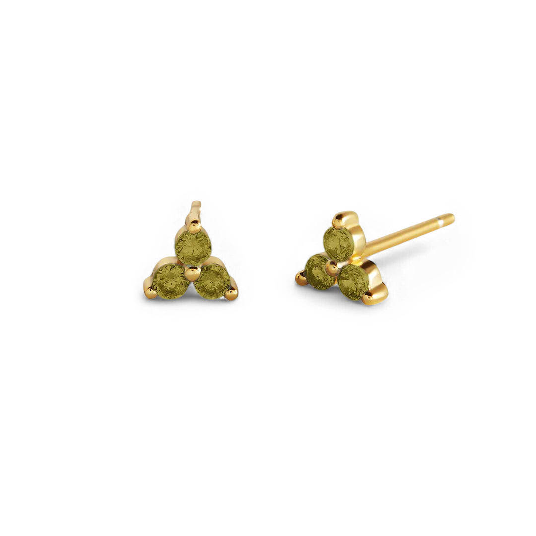 Trinity Birthstone Stud Earrings