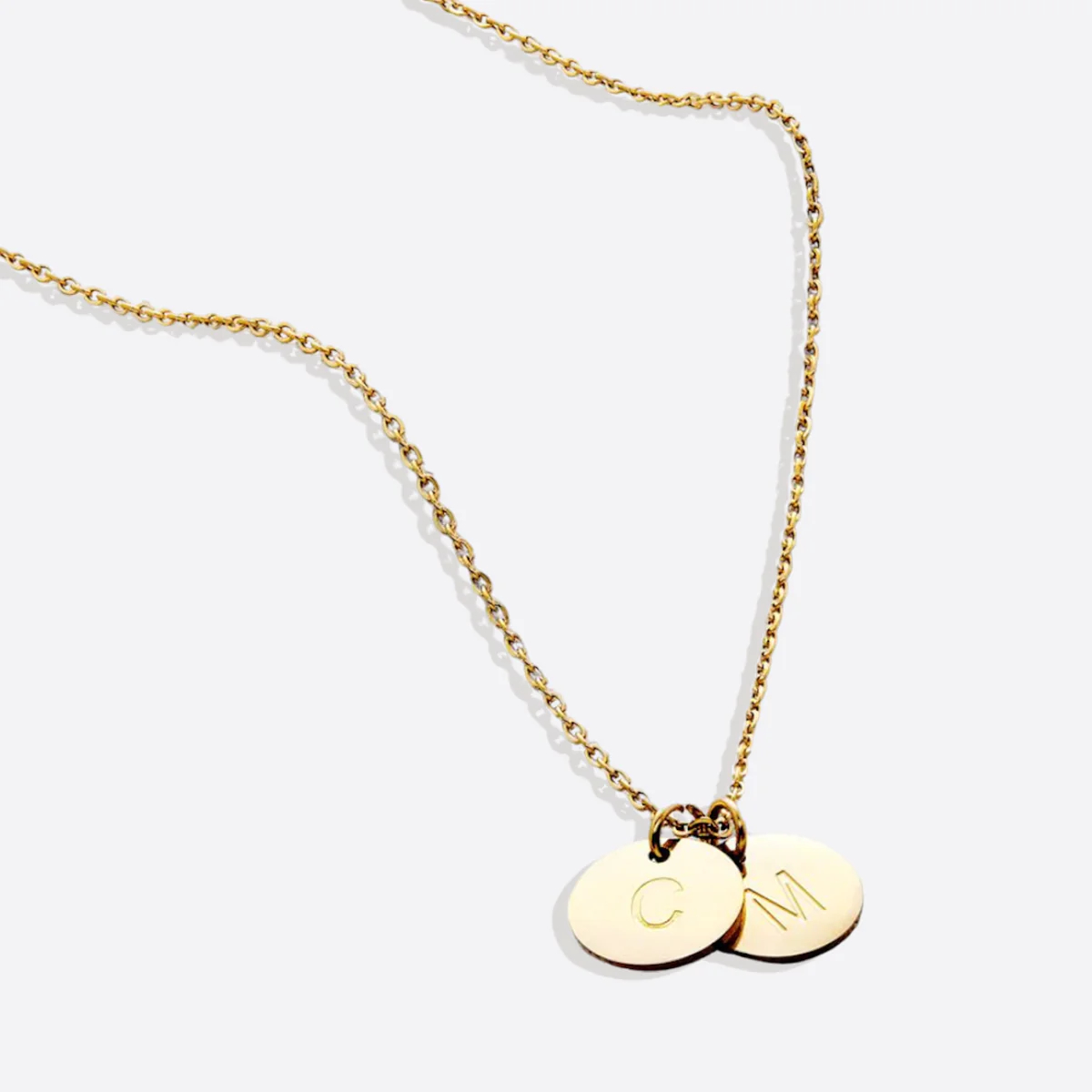Dainty Disc Initial Necklace