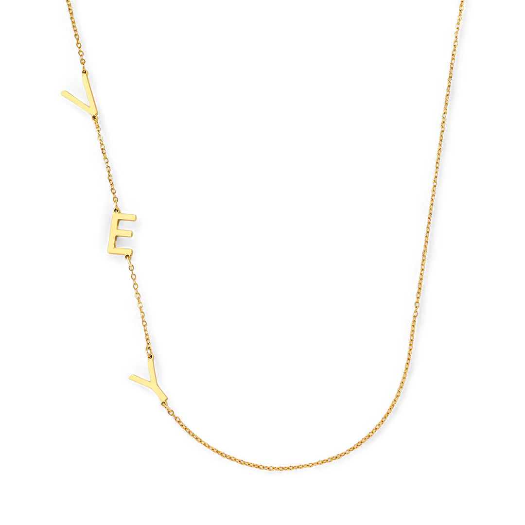 Asymmetrical Initials Necklace