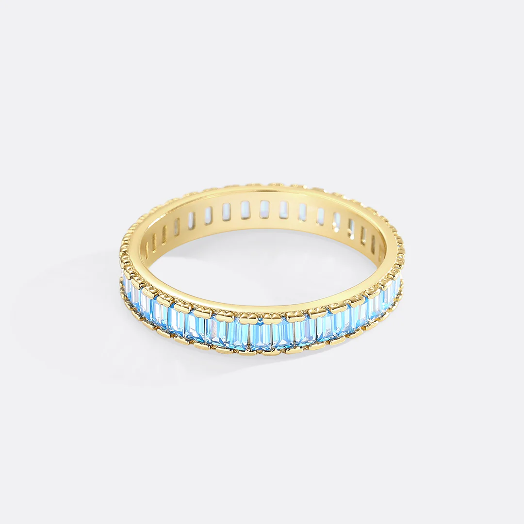 Baguette Birthstone Eternity Band