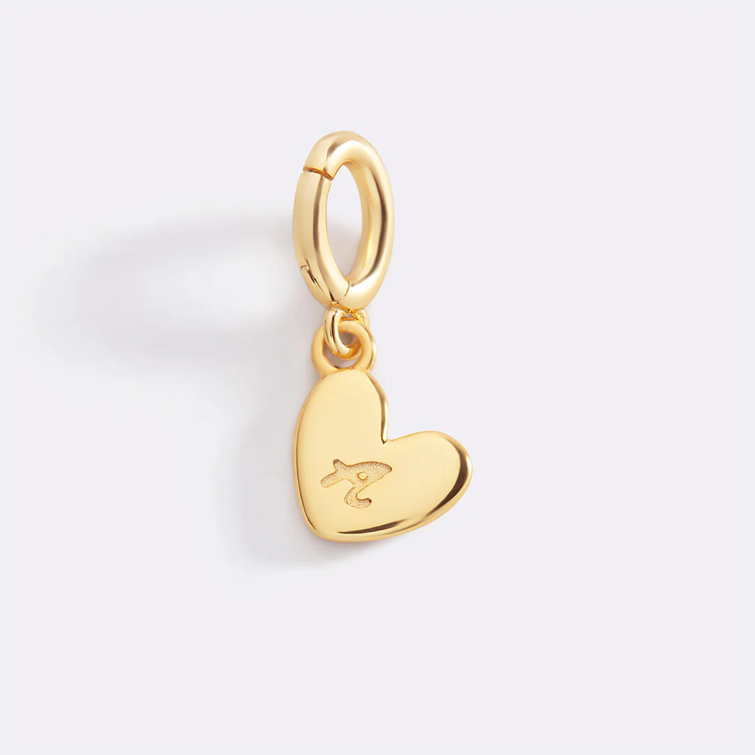 Dainty Heart Initial Charm