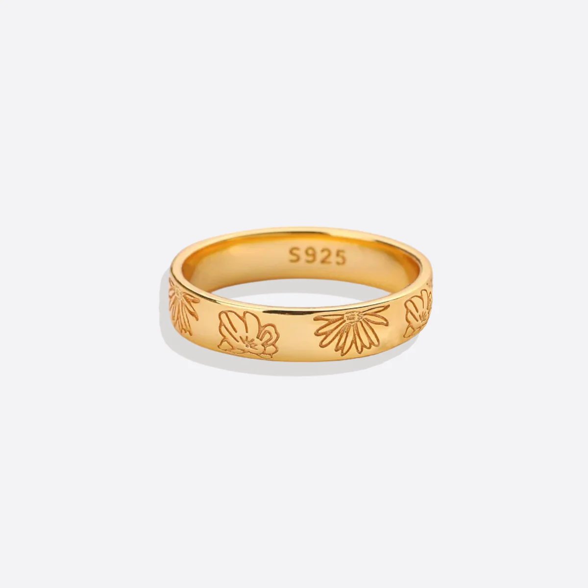 Personalized Stamped Flower Ring