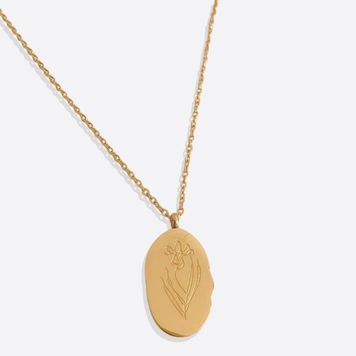 Gold Birth Flower Pendant Necklace