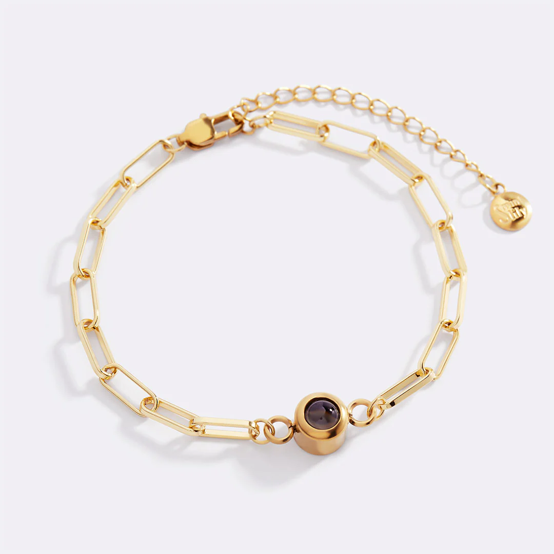 Photo Bracelet with Paperclip Chain