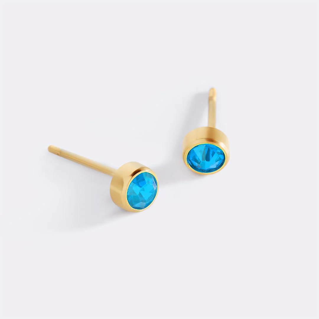 Birthstone Bezel Studs