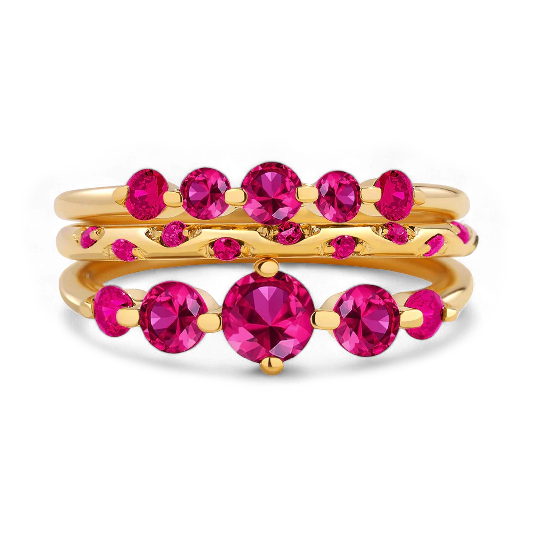 Birthstone Stacking Ring Set