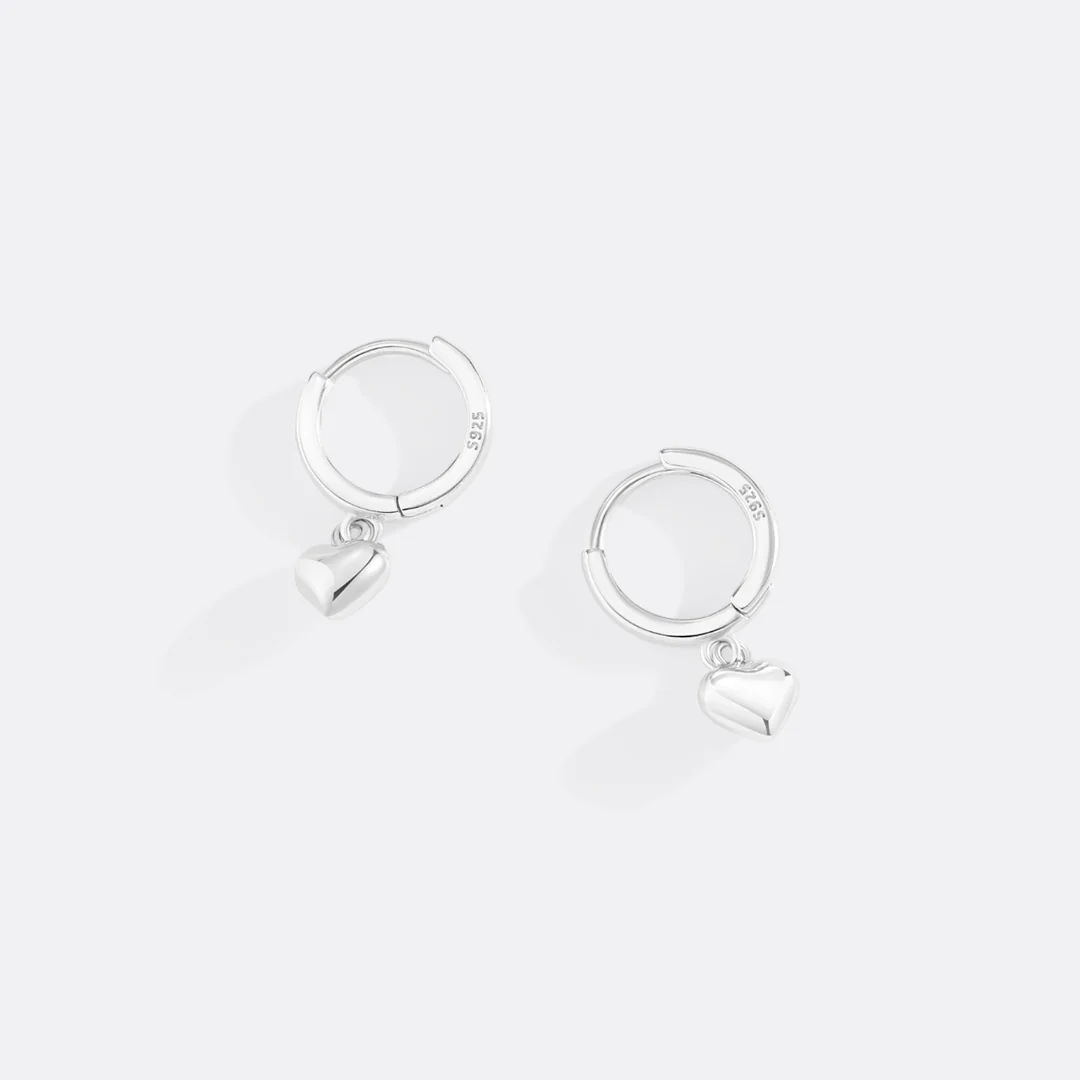Dainty Heart Hoop Earrings