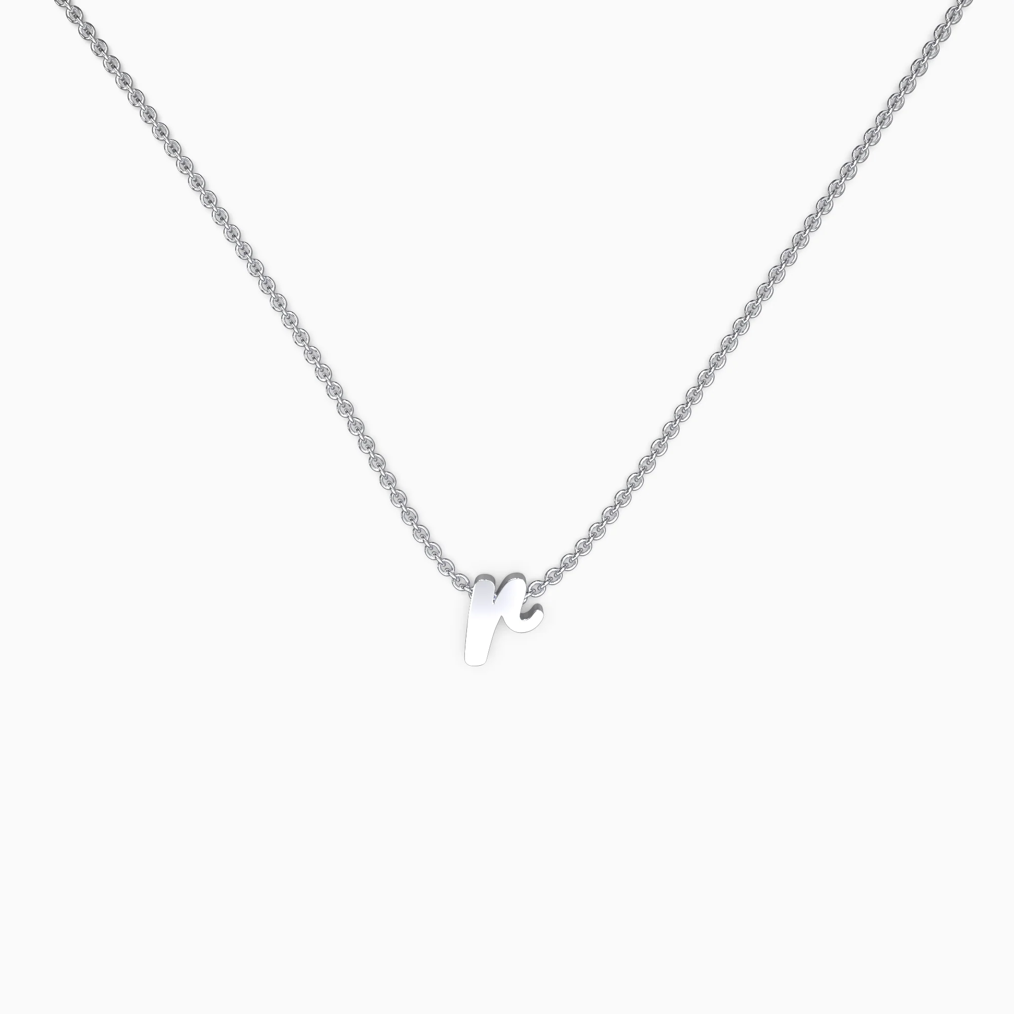 Tiny Script Initial Necklace