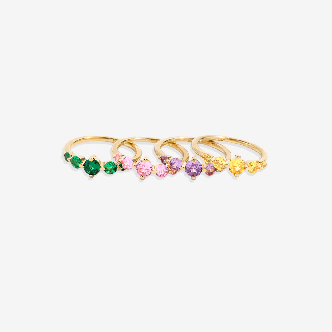 Five Stone Statement Birthstone Ring