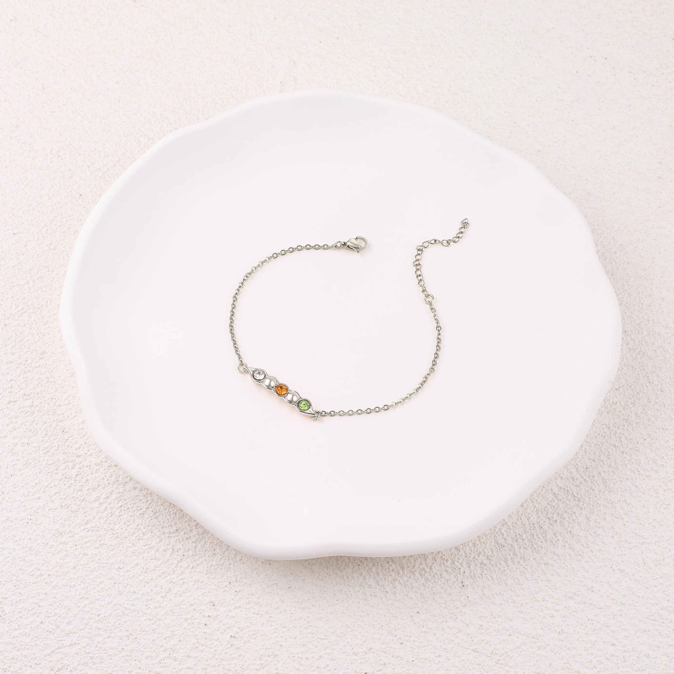 Peas in a Pod Birthstone Bracelet