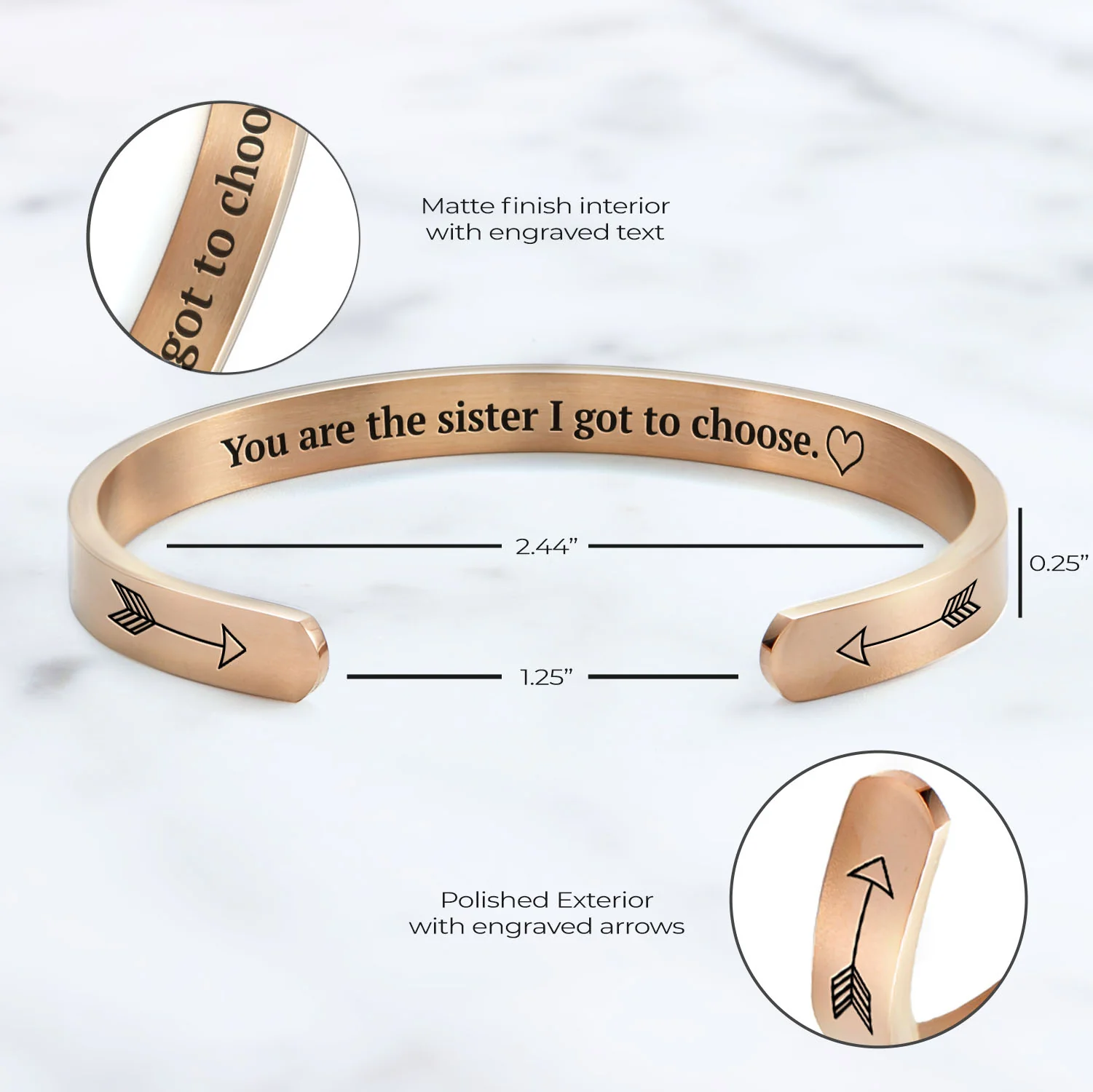 You are the Sister I got to Choose Personalizable Cuff Bracelet