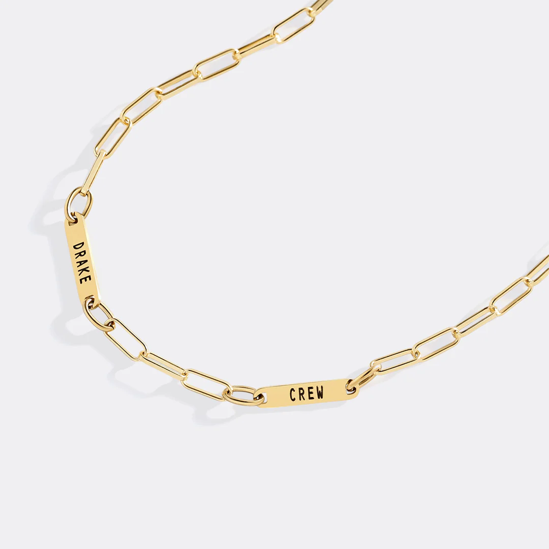 Paperclip Necklace With Personalized Names