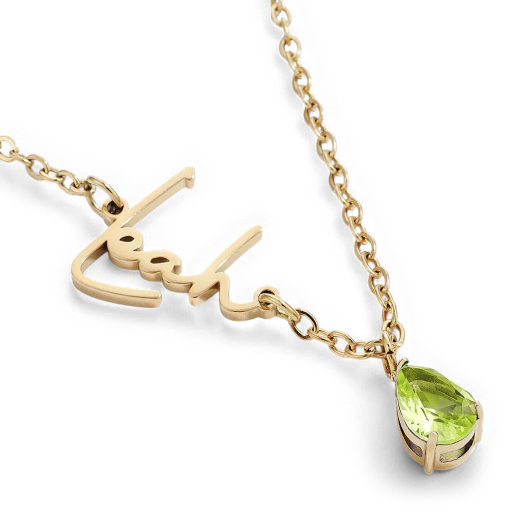 Handmade Birthstone Name Necklace