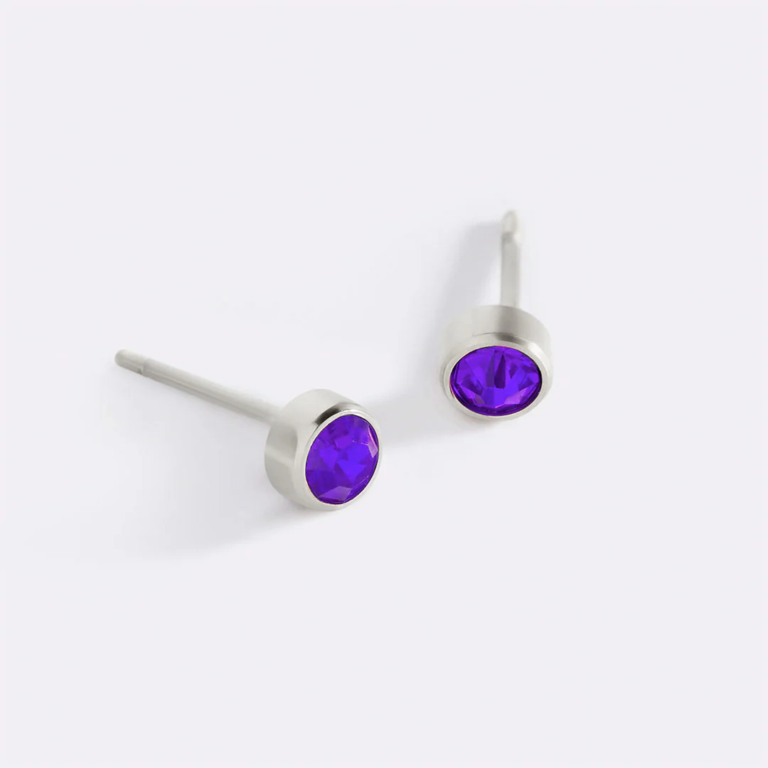 Birthstone Bezel Studs