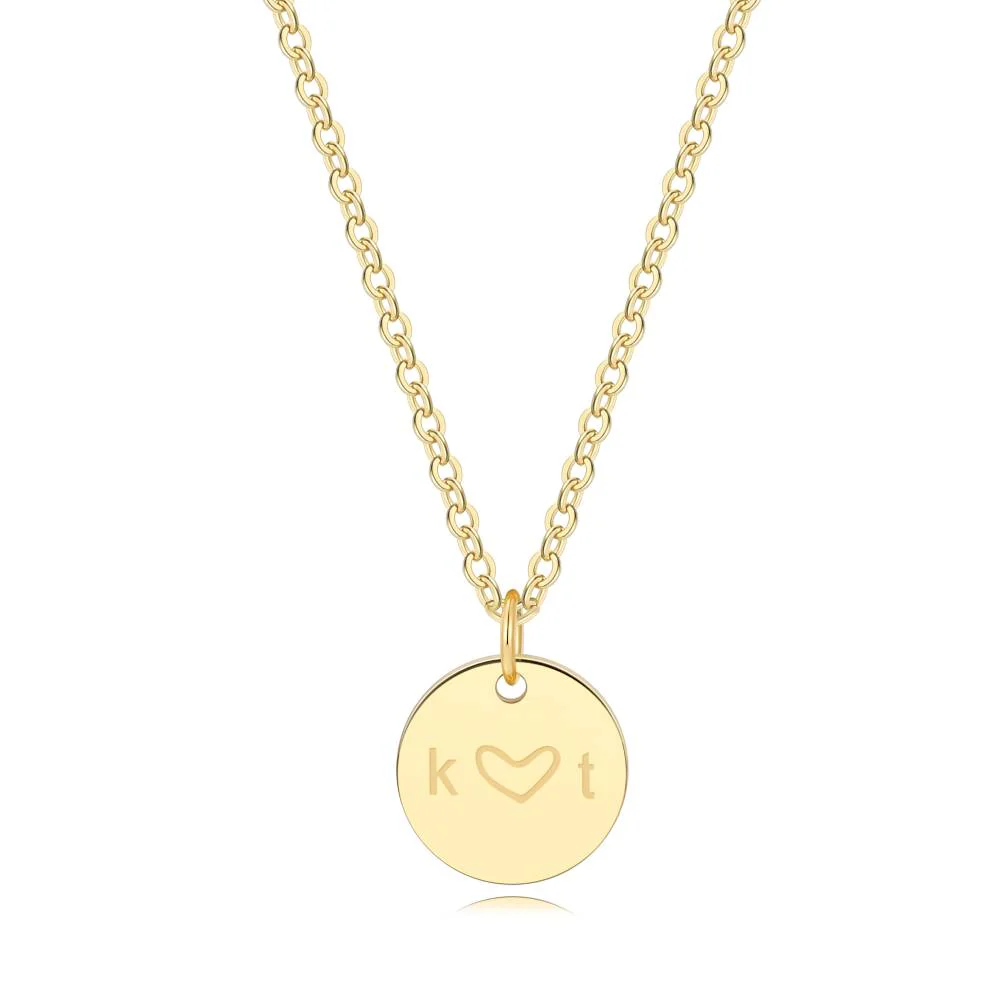 Love Disc Initial Necklace