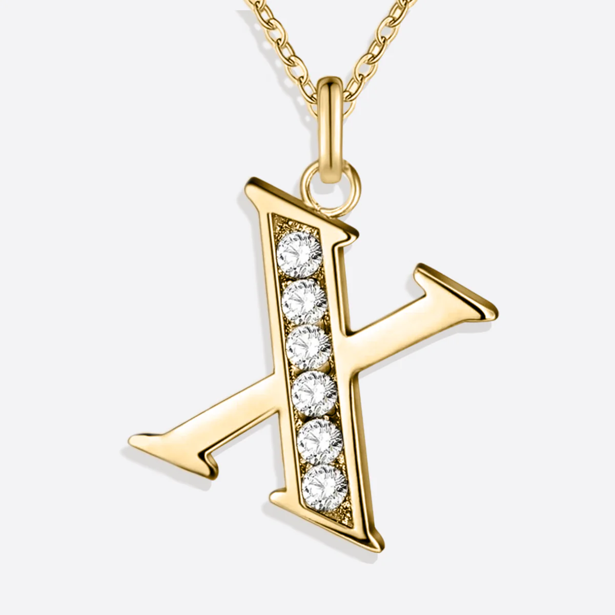 Crystal Accent Letter Satellite Necklace