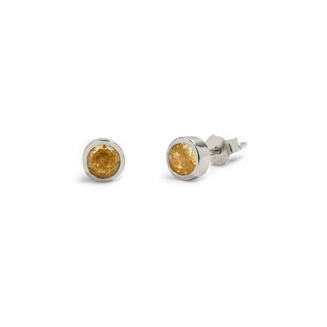 Birthstone Bezel Studs