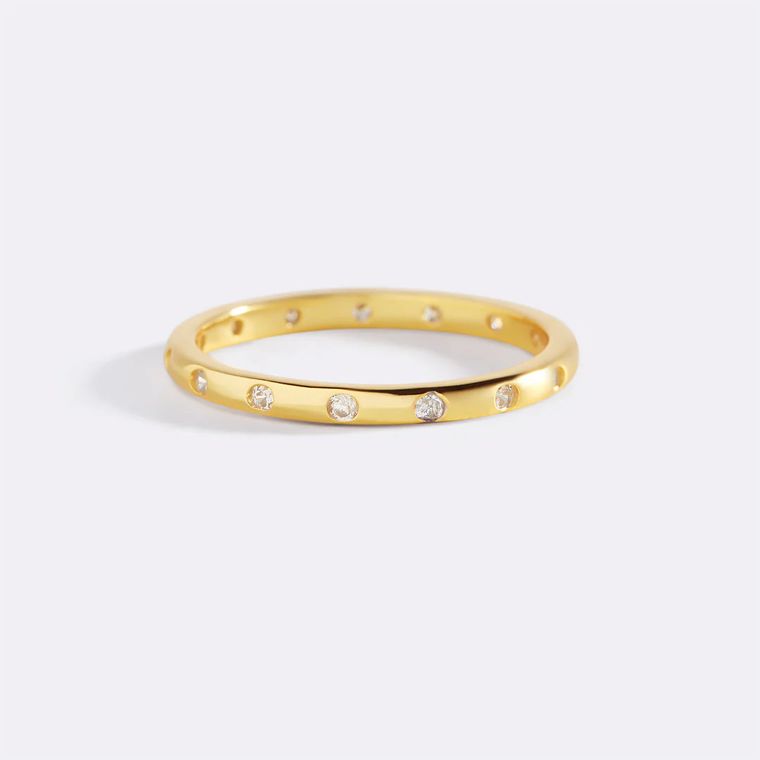 Bezel-Set Tiny Stacking Ring