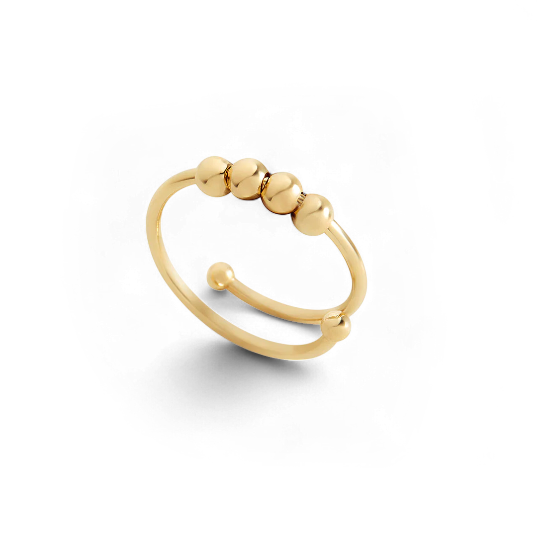 Adjustable Beaded Fidget Ring