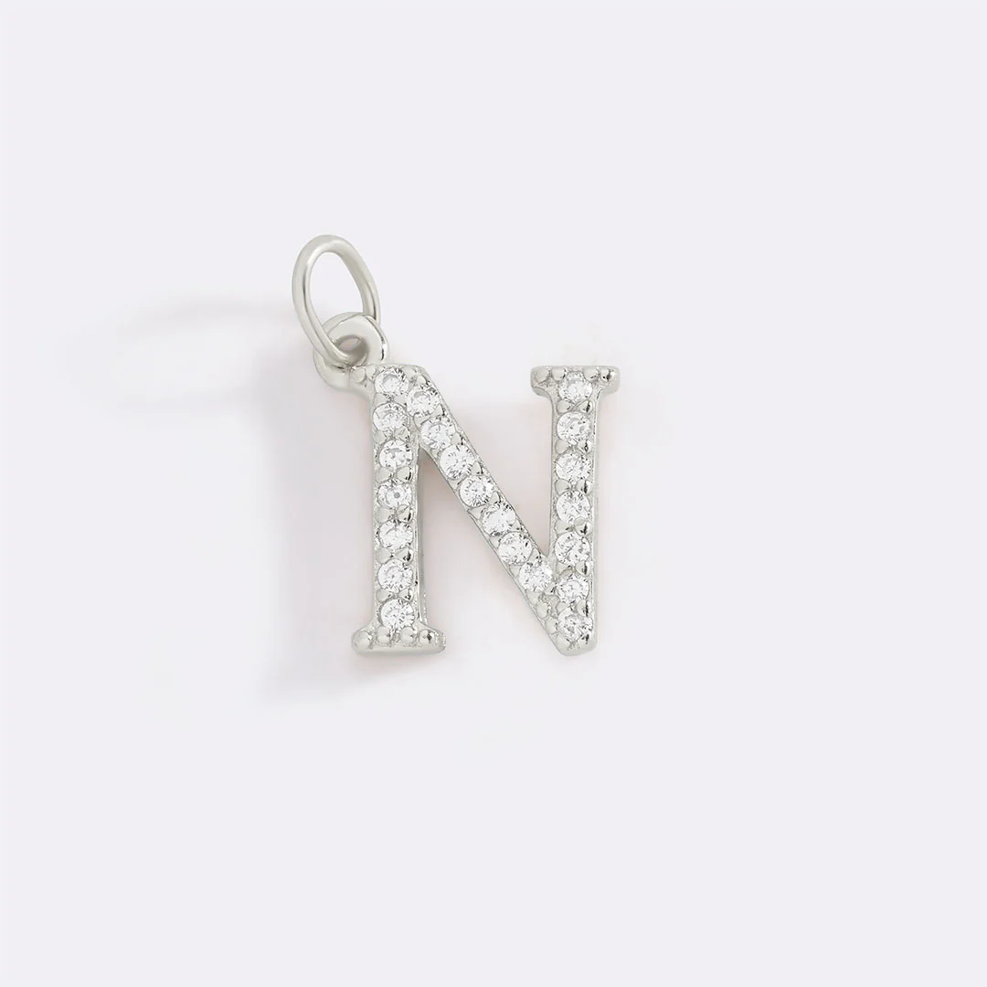 Dainty Pave Initial Charm