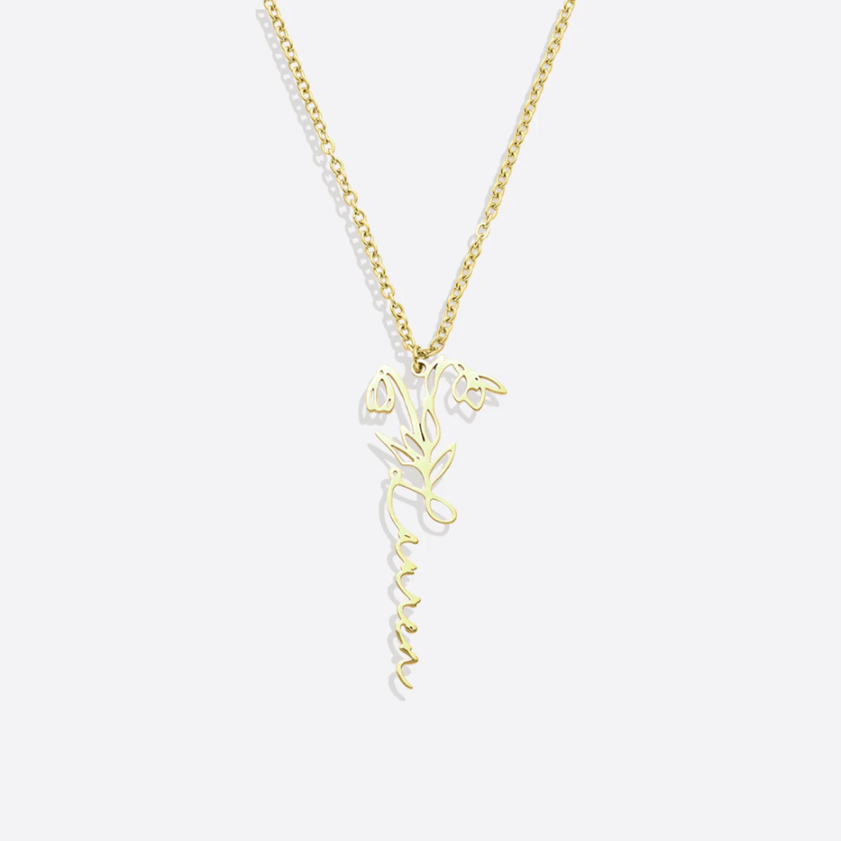 Birth Flower Name Necklace