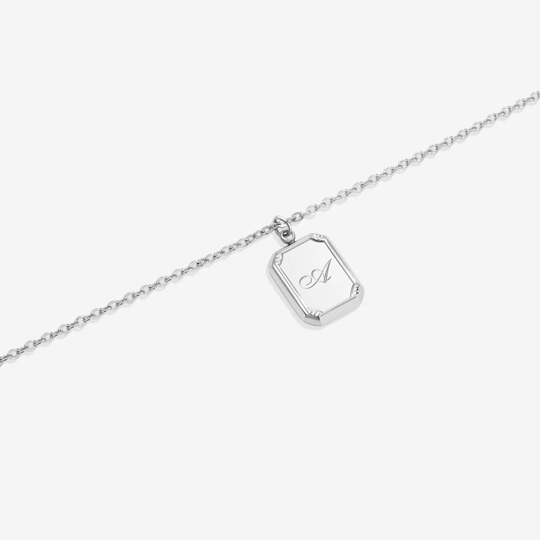Silver Initial Pendant Necklace