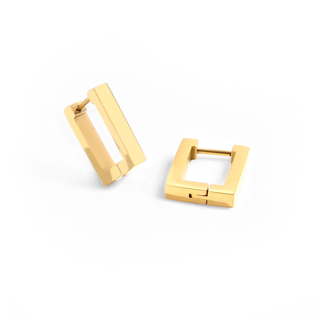 Chunky Square Huggie Earrings