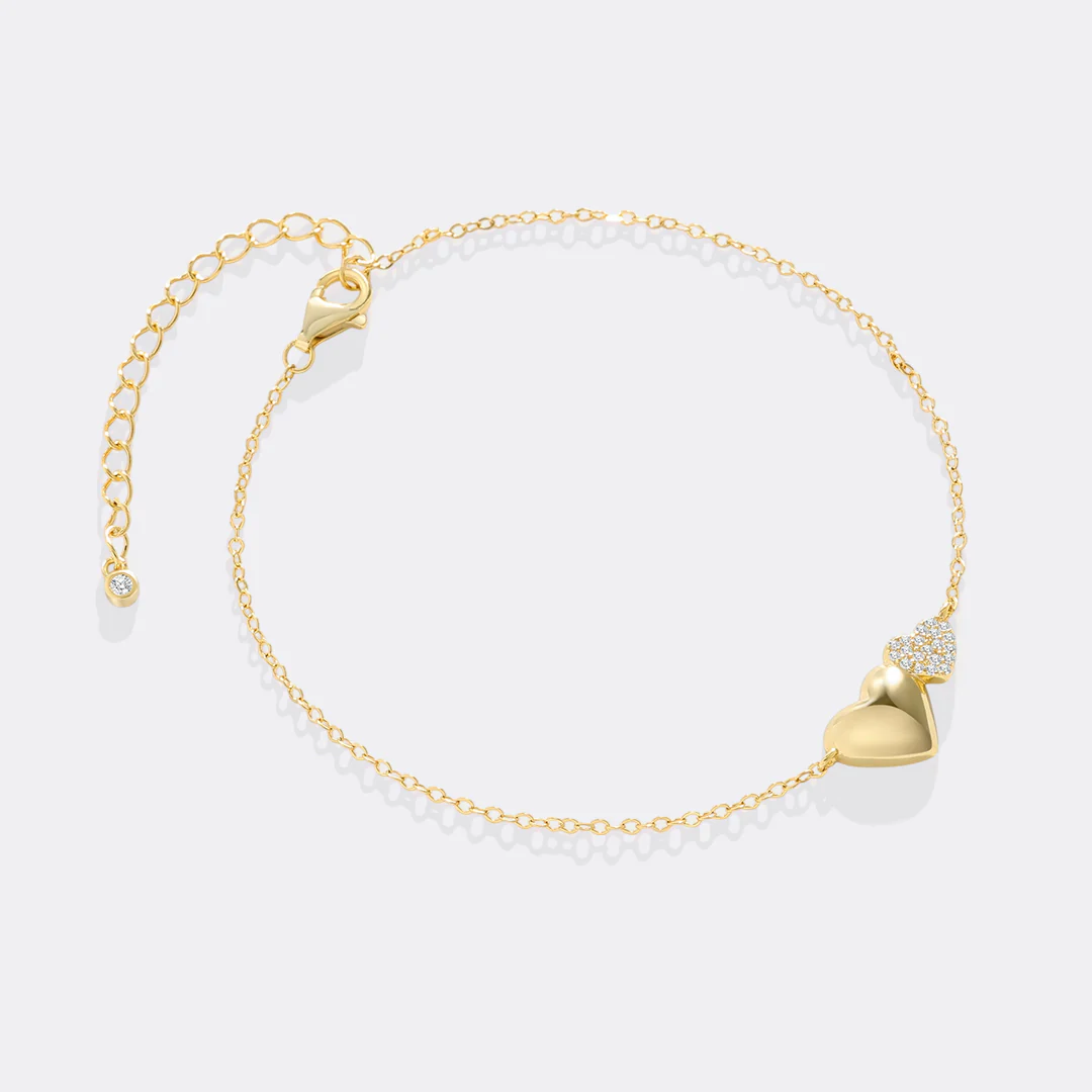 Gold Heart Pavé Bracelet