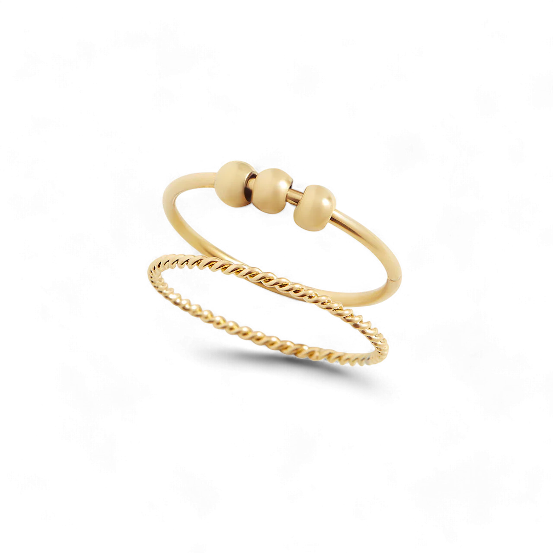 Dainty Stackable Beaded Fidget Ring Set