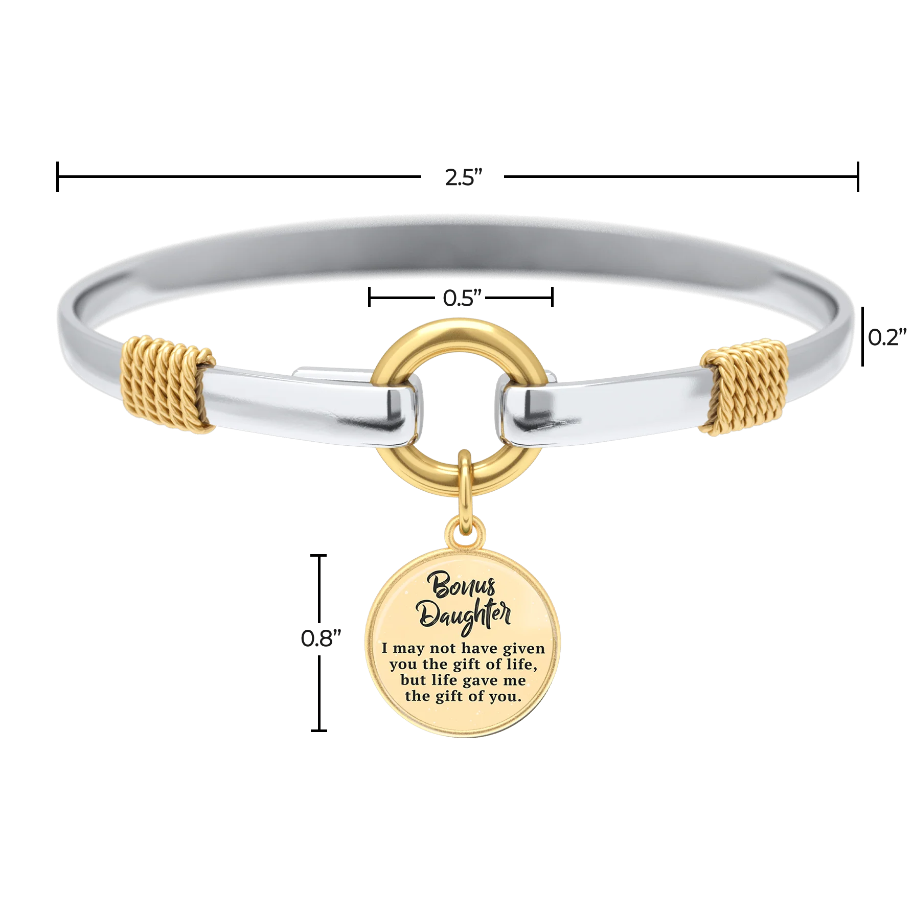 Bonus Daughter - Two-Tone Custom Charm Bracelet