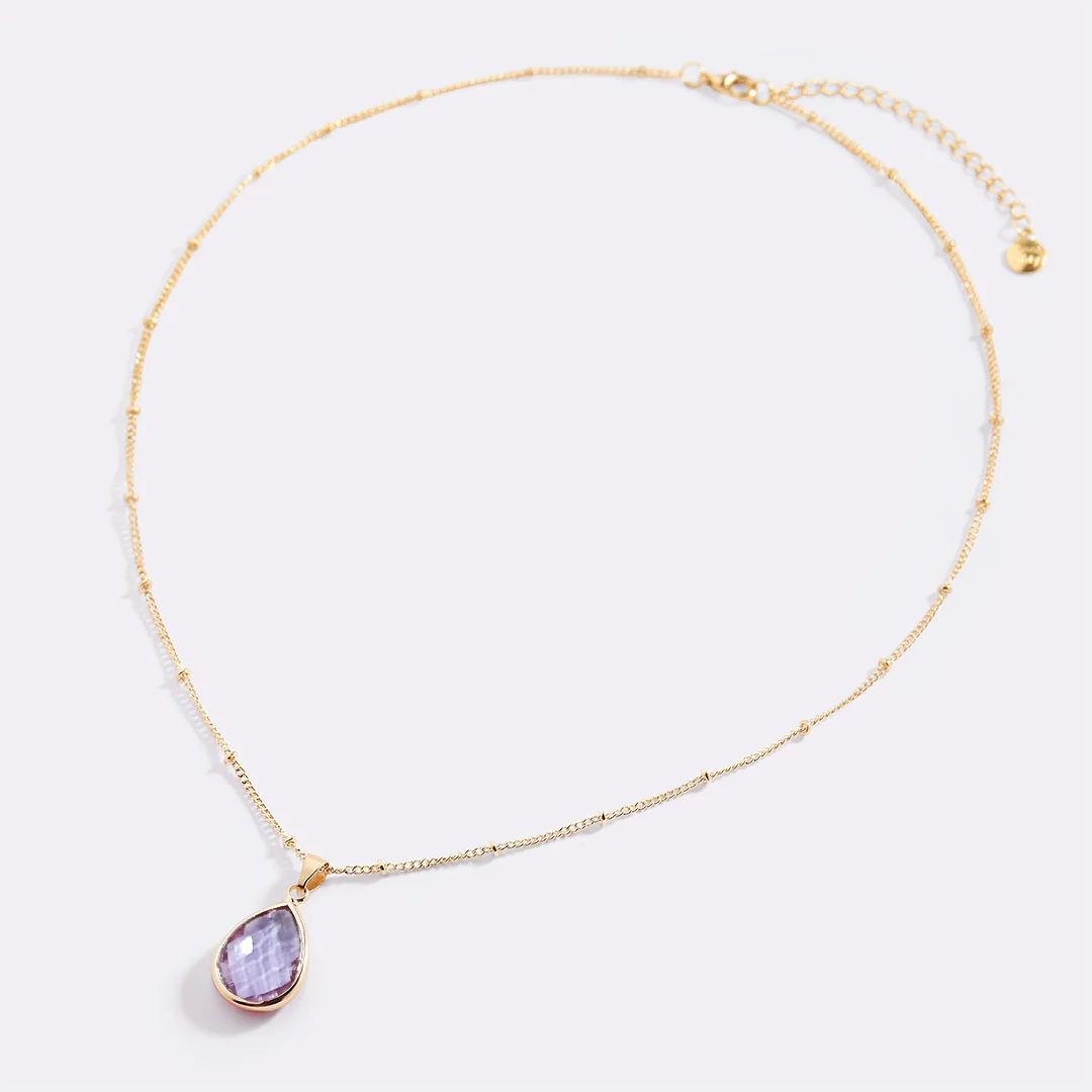 Birthstone Drop Pendant Necklace