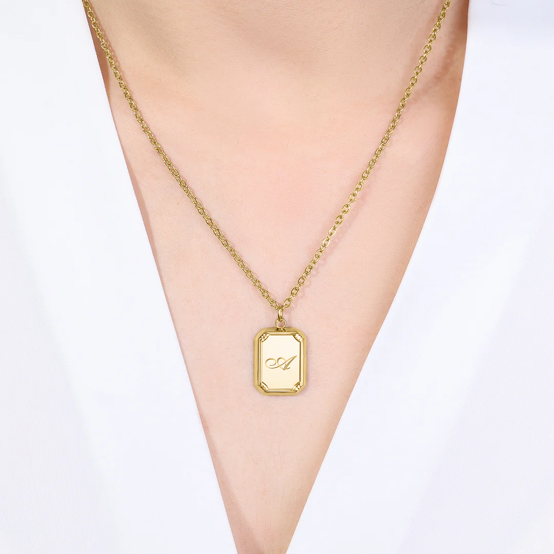 Gold Initial Pendant Necklace