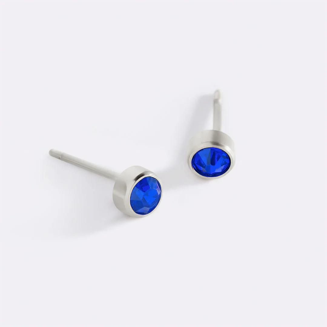 Birthstone Bezel Studs