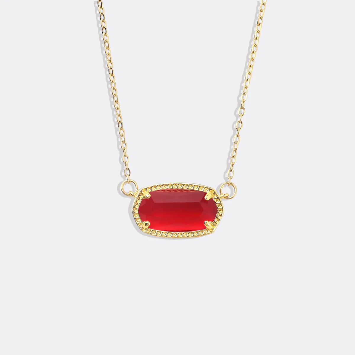 Oval Birthstone Pendant Necklace